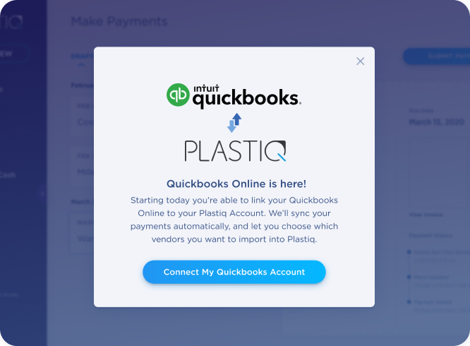 Plastiq Quickbooks integration